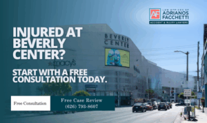 Injured at Beverly Center? Beverly Center accident injury lawyer in Los Angeles at the Law Offices of Adrianos Facchetti offering a free consultation.