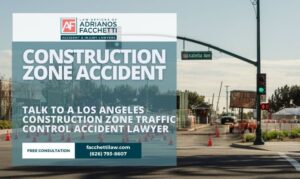 Los Angeles construction zone with traffic cones and lane closure