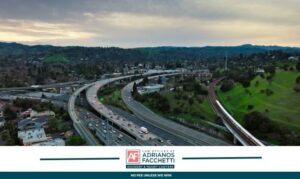 el monte freeway traffic aerial view