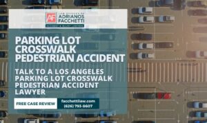 parking lot crosswalk pedestrians and cars in los angeles