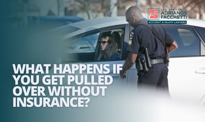 Police officer pulling over driver without insurance during California traffic stop