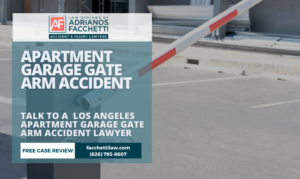 Los Angeles Apartment Garage Gate Arm Accident Lawyer Adrianos Facchetti, Los Angeles Apartment Garage Gate Arm Accident Lawyer, Reviewing A Property Management Injury Claim Involving A Garage Gate Arm Striking A Vehicle, Cyclist, Or Pedestrian At An Apartment Complex In Los Angeles County.