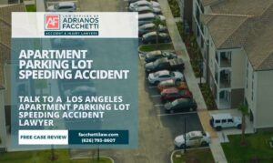 Apartment Parking Lot With Speed Bump And Pedestrian Walkway In Los Angeles