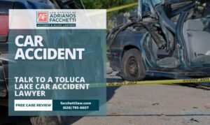 Adrianos Facchetti, Toluca Lake car accident lawyer, reviewing a car crash injury claim near Riverside Drive and Cahuenga Boulevard in Los Angeles County, California.