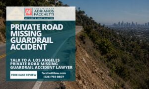 A Private Hillside Road Curve In Los Angeles With No Guardrail Along The Roadway Edge, Illustrating The Unsafe Road Condition Discussed On This Page.