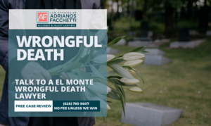 El Monte Wrongful Death Lawyer El Monte Wrongful Death Lawyer Featured Image Showing A Funeral Setting With Flowers And A Free Case Review Offer.